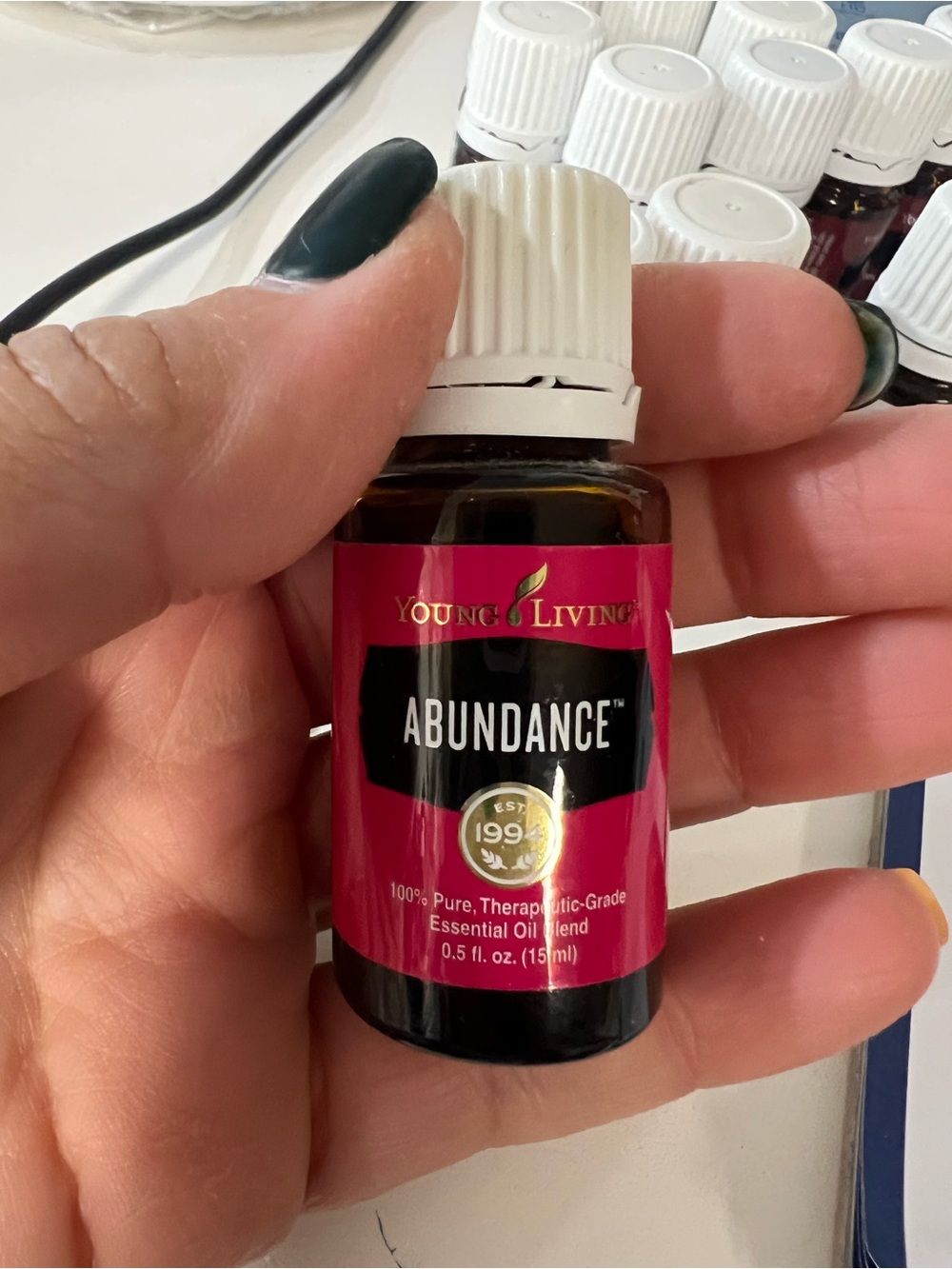 Young Living Abundance Essential Oil Blend - Pink and White Bottle